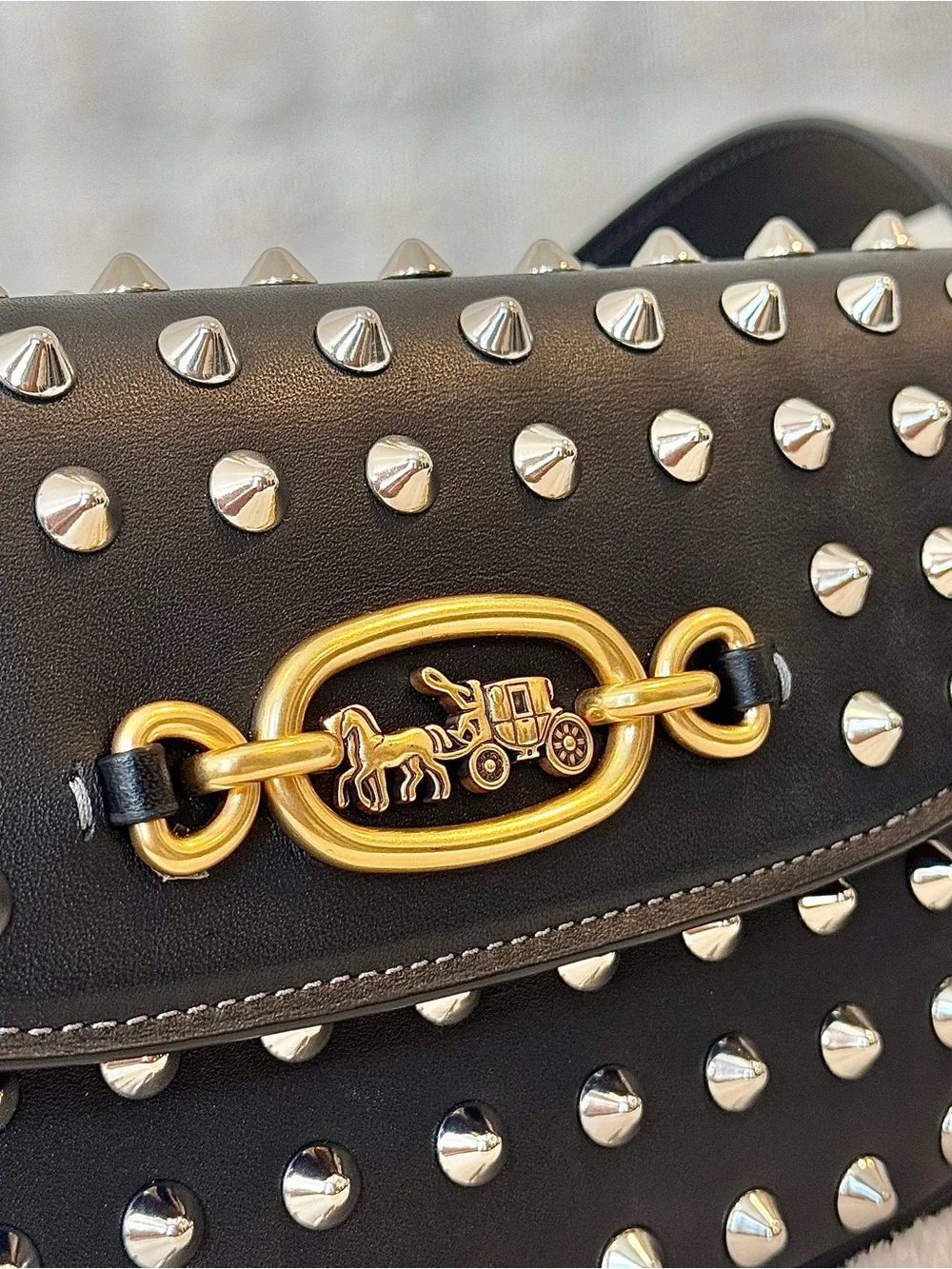 Coach Studded Harley Shoulder Bag 23 with Gold Hardware - Picture 4 of 10